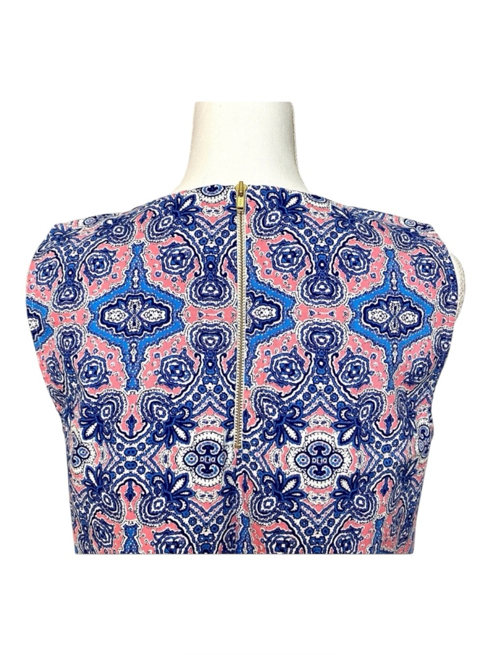 Tabitha Webb Sleeveless Paisley Shift Dress with Pockets Blue Pink Size 6 - Picture 8 of 15